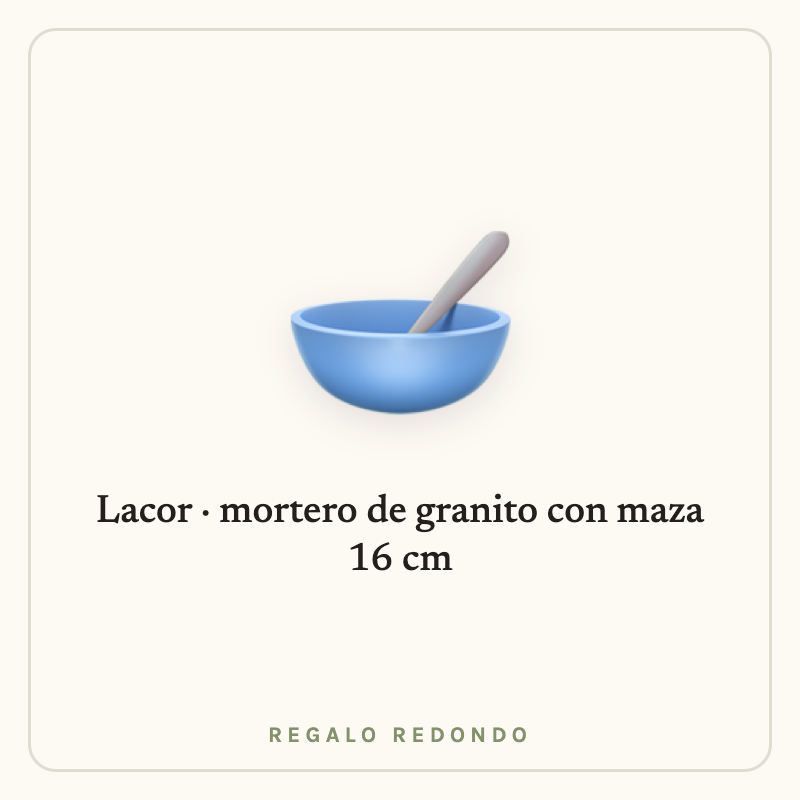 Ilustración de un mortero de granito con maza