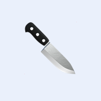 Ilustración de un cuchillo santoku japonés