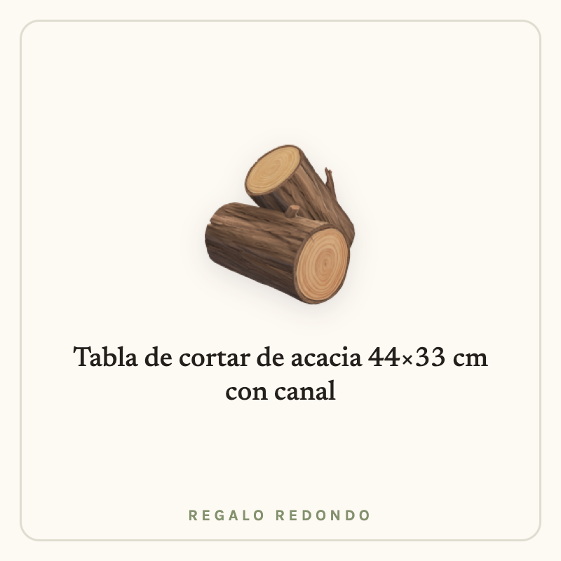 Ilustración de una tabla de cortar de madera de acacia