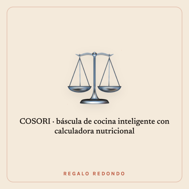 Ilustración de una báscula de cocina inteligente con app